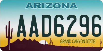 AZ license plate AAD6296