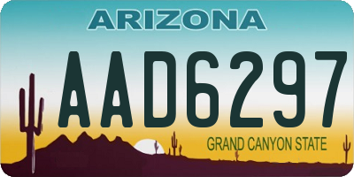AZ license plate AAD6297