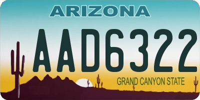 AZ license plate AAD6322