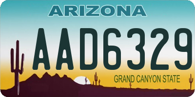 AZ license plate AAD6329