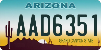 AZ license plate AAD6351