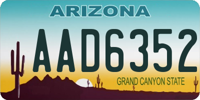 AZ license plate AAD6352