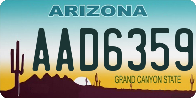 AZ license plate AAD6359