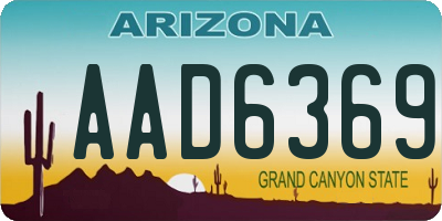 AZ license plate AAD6369