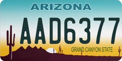 AZ license plate AAD6377
