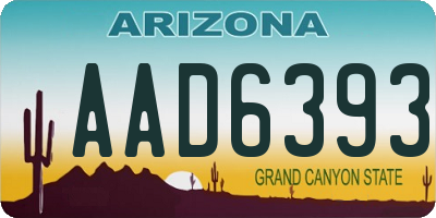 AZ license plate AAD6393