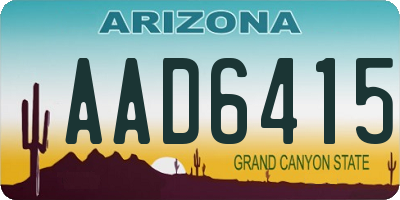 AZ license plate AAD6415