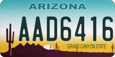 AZ license plate AAD6416