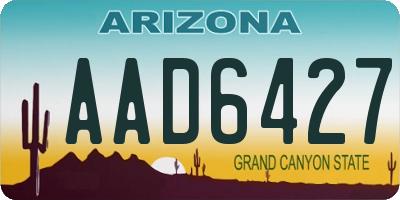 AZ license plate AAD6427