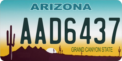 AZ license plate AAD6437