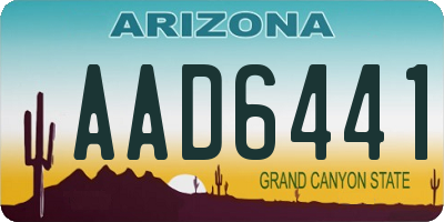 AZ license plate AAD6441
