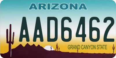 AZ license plate AAD6462
