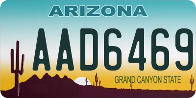 AZ license plate AAD6469