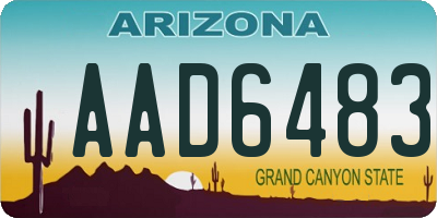 AZ license plate AAD6483