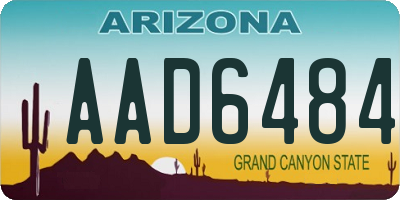 AZ license plate AAD6484