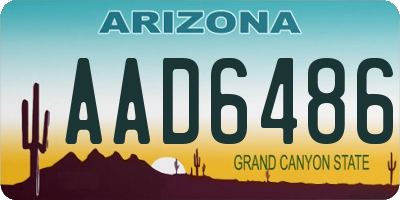 AZ license plate AAD6486