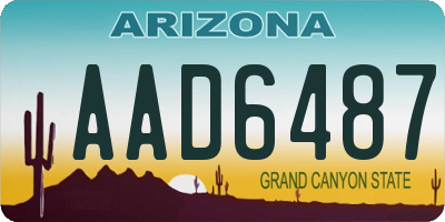 AZ license plate AAD6487