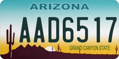 AZ license plate AAD6517