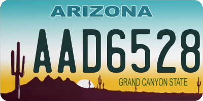 AZ license plate AAD6528