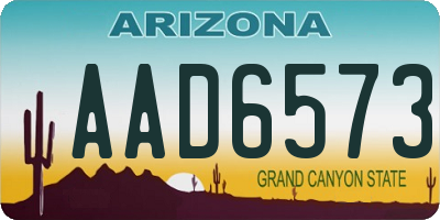 AZ license plate AAD6573