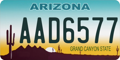 AZ license plate AAD6577