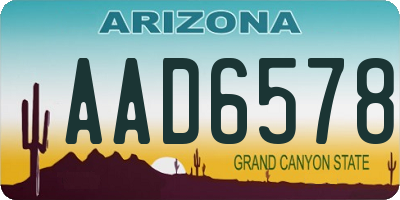 AZ license plate AAD6578