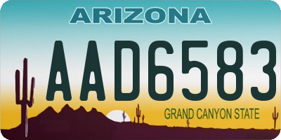AZ license plate AAD6583