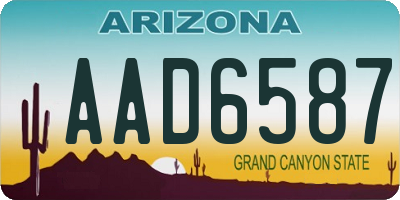 AZ license plate AAD6587