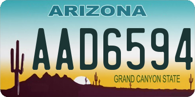 AZ license plate AAD6594