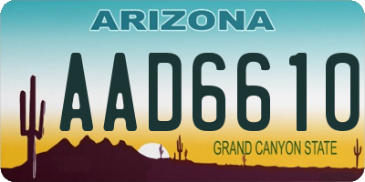 AZ license plate AAD6610