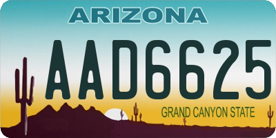 AZ license plate AAD6625