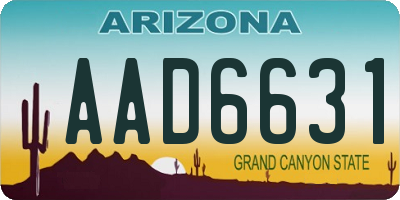 AZ license plate AAD6631