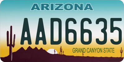 AZ license plate AAD6635