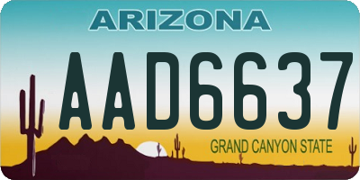 AZ license plate AAD6637