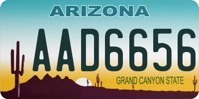 AZ license plate AAD6656