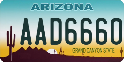 AZ license plate AAD6660