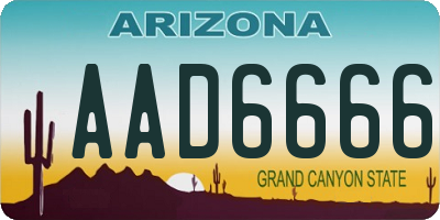 AZ license plate AAD6666