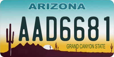 AZ license plate AAD6681