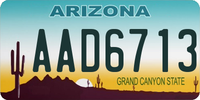 AZ license plate AAD6713