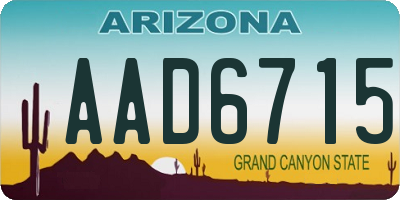 AZ license plate AAD6715