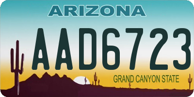 AZ license plate AAD6723
