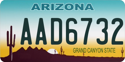 AZ license plate AAD6732