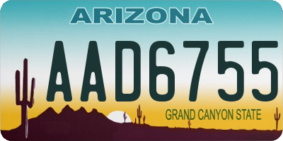 AZ license plate AAD6755