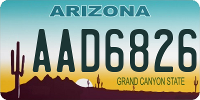 AZ license plate AAD6826