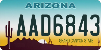 AZ license plate AAD6843