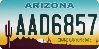 AZ license plate AAD6857