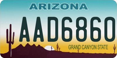 AZ license plate AAD6860
