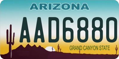AZ license plate AAD6880