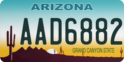 AZ license plate AAD6882