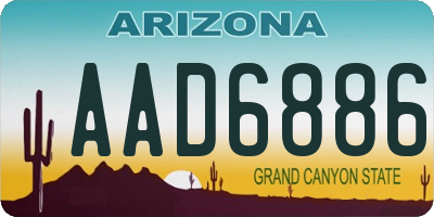AZ license plate AAD6886